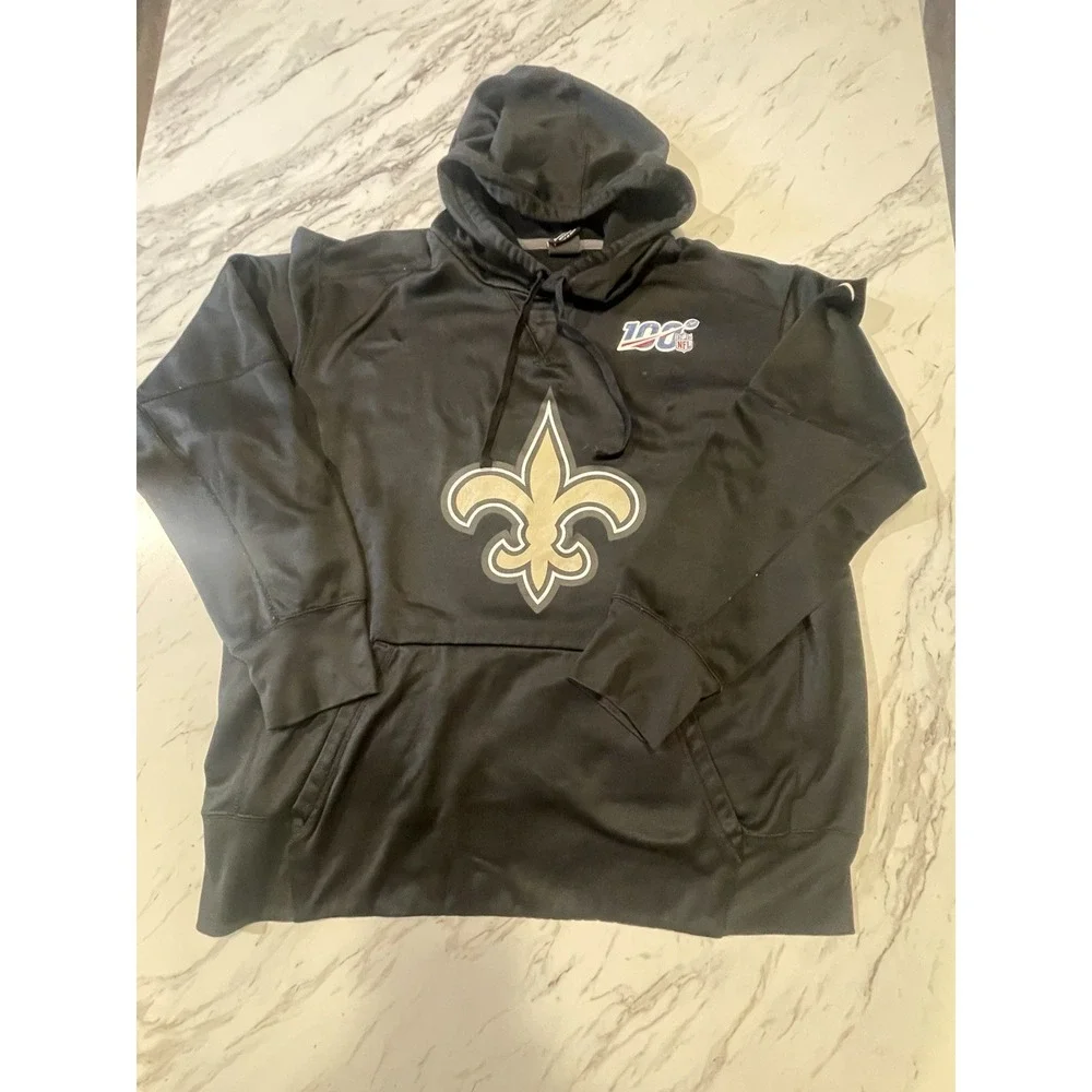 Nike Dri-Fit New Orleans Saints Black Hoodie. 100th Anniversary. Size XL. Read..